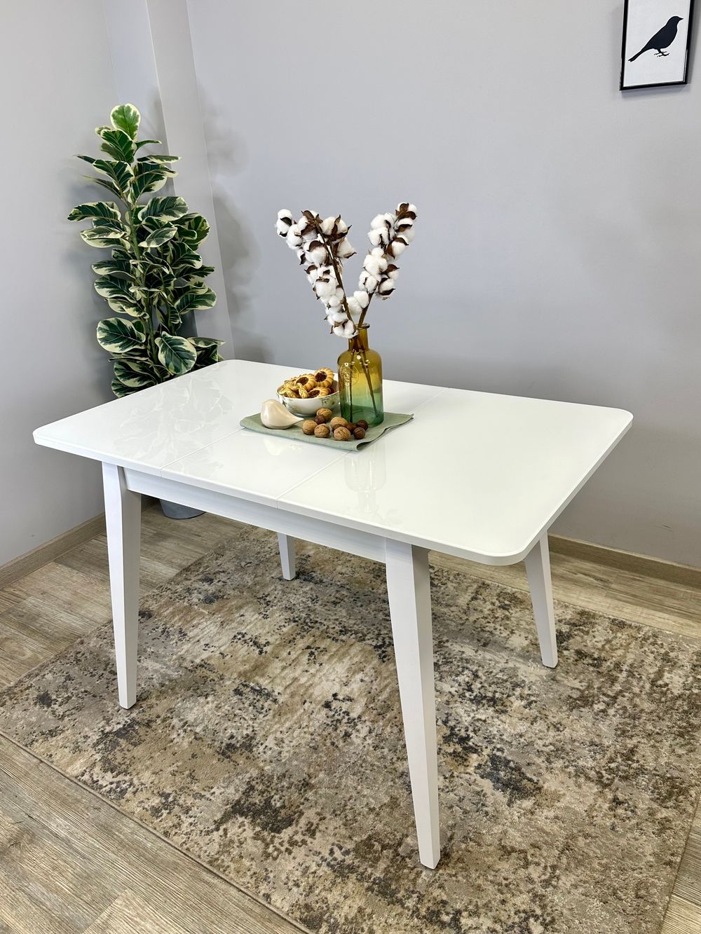 Стол KENNER 900 М белый/стекло белое глянец