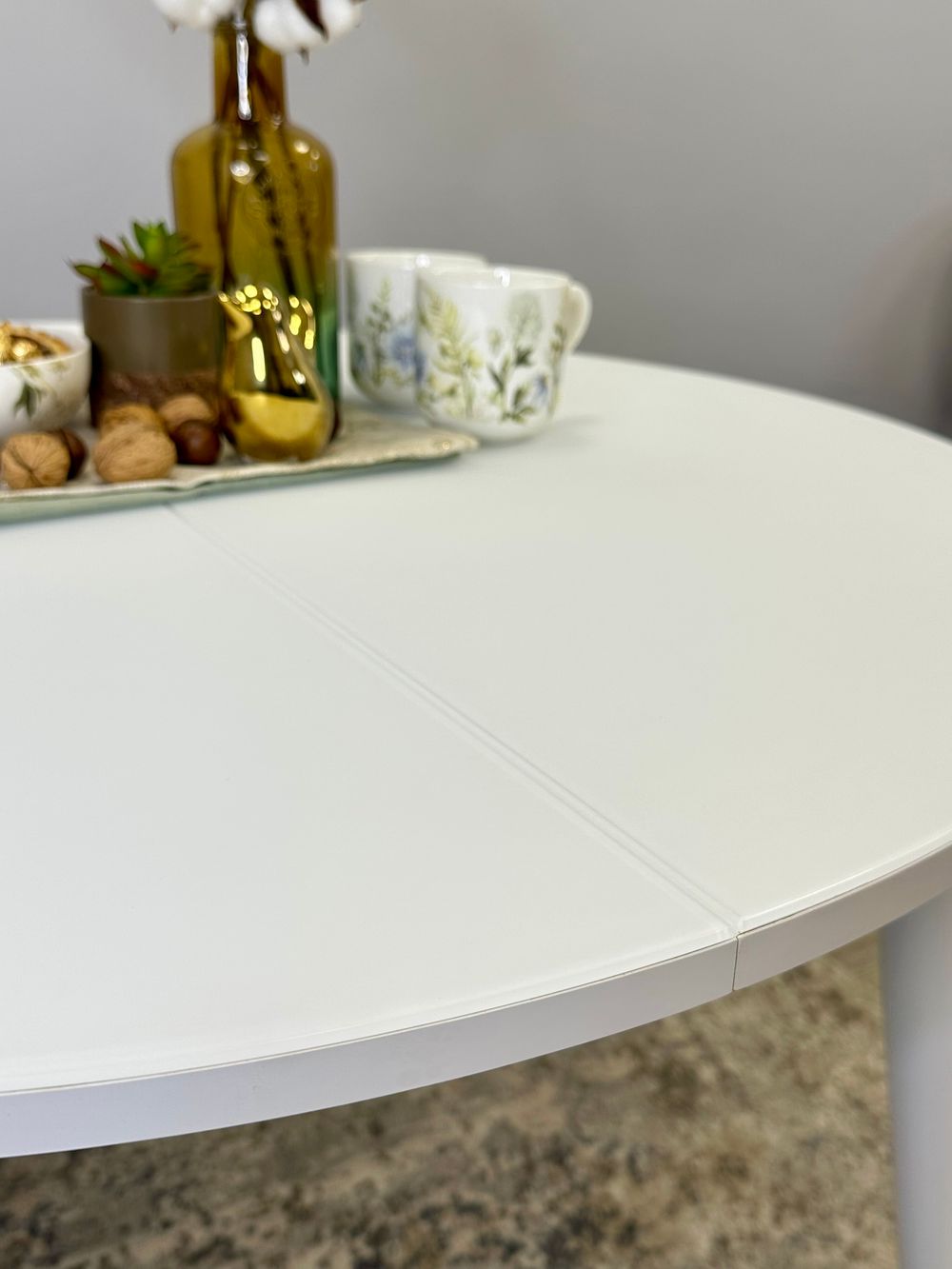 Стол KENNER 1000K белый/стекло белое глянец