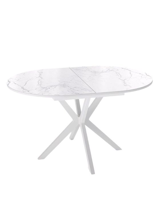 Стол KENNER B1300 белый/стекло камень белый сатин