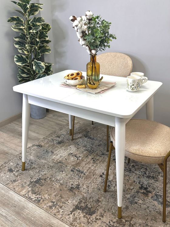 Стол KENNER 900K белый/стекло белое глянец