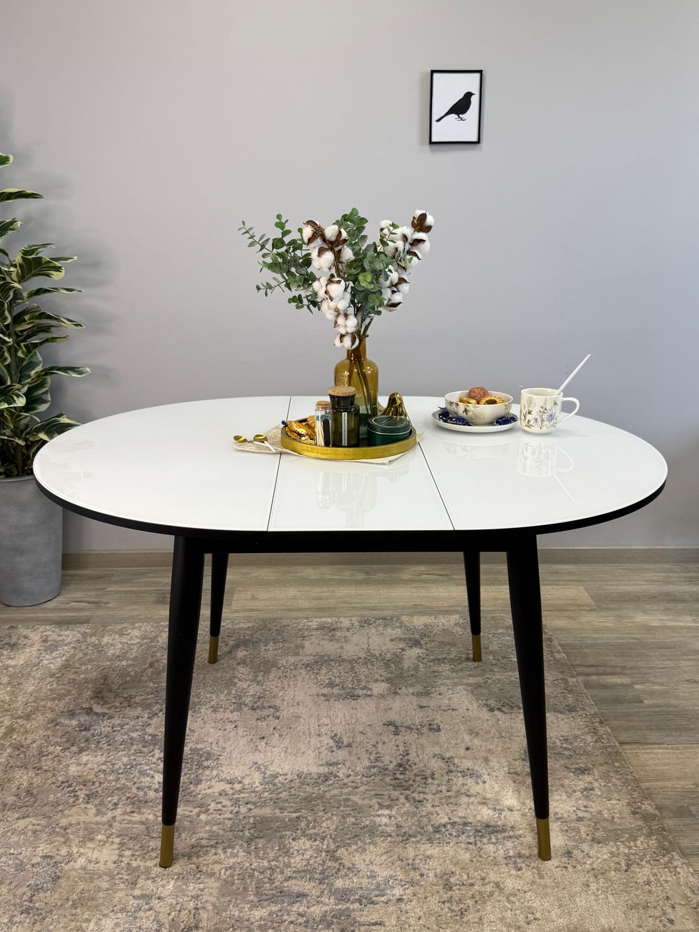 Стол KENNER 1000K венге/стекло белое глянец