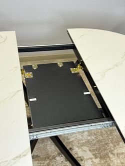 Стол KENNER R1000s черный/керамика мрамор белый