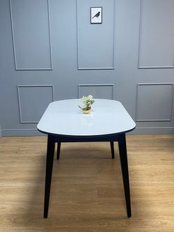 Стол KENNER 1300 М венге/стекло белое глянец