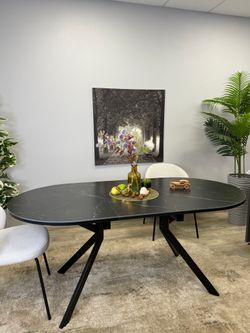 Стол KENNER DO1100 черный/керамика мрамор черный