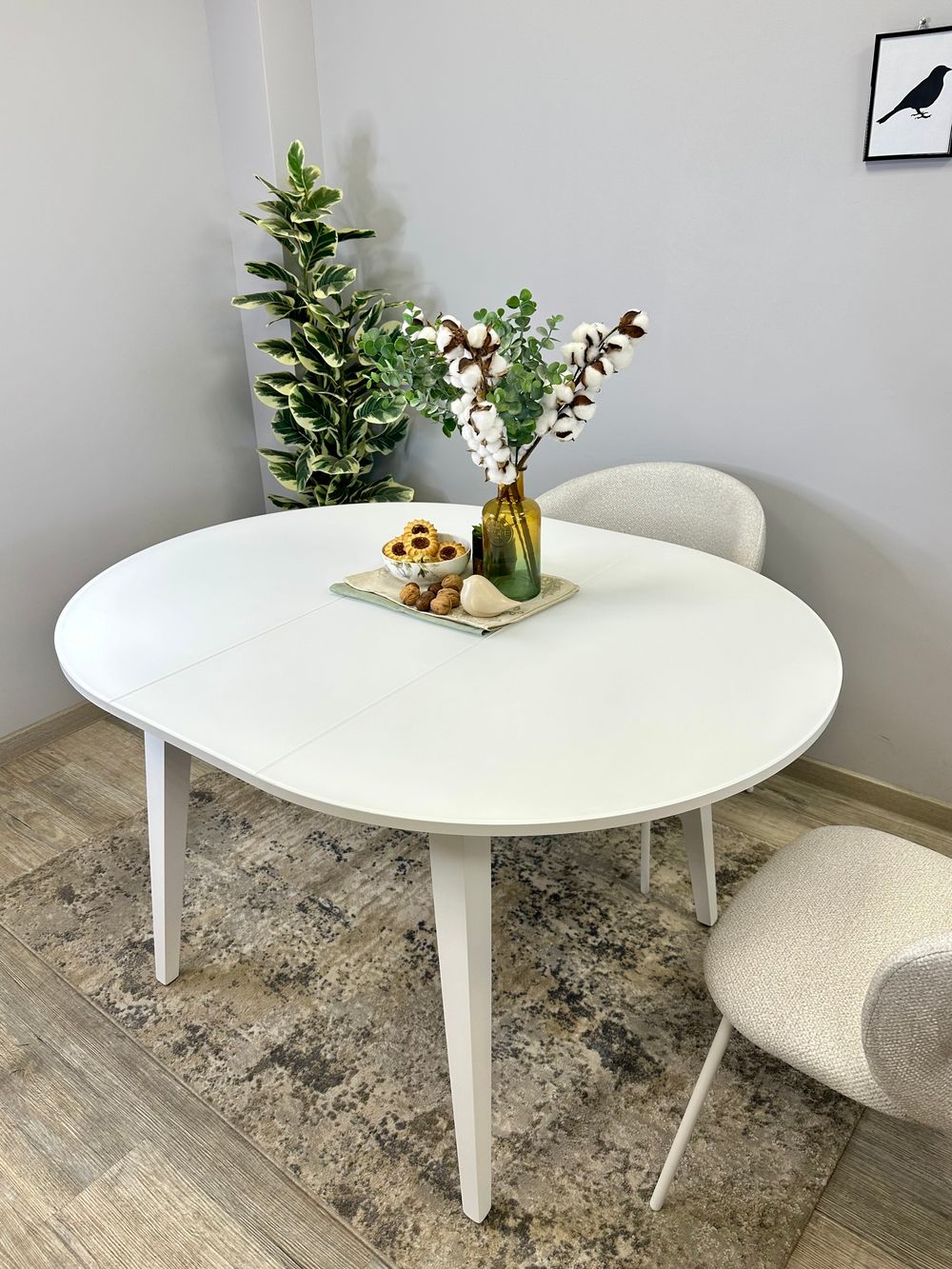 Стол KENNER 1000 М белый/стекло белое сатин