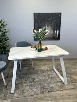 Стол KENNER AZ1200 белый/керамика мрамор белый