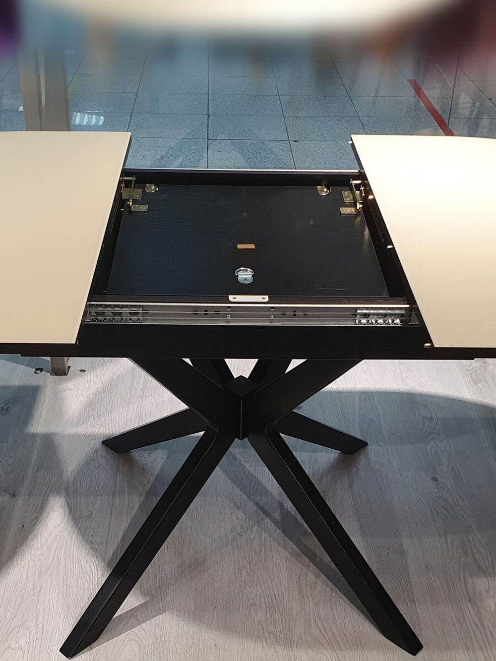 Стол KENNER B1300 венге/стекло крем сатин