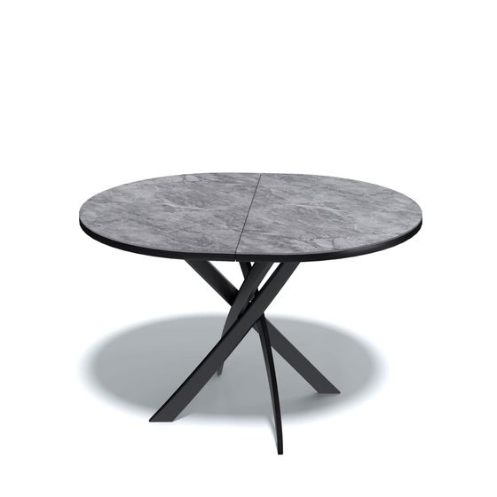 Стол Kenner R1100s, черный/керамика мрамор серый глянец