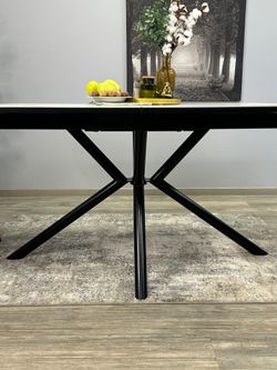 Стол KENNER DM1400 черный/керамика золотая