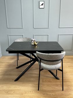 Стол KENNER DK1200 черный/керамика мрамор черный