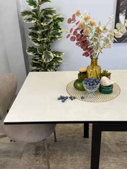 Стол KENNER LK1000 черный/керамика CARMEN LIGHT GRAY арт.170156