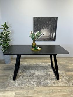 Стол KENNER AZ1200 черный/керамика мрамор черный