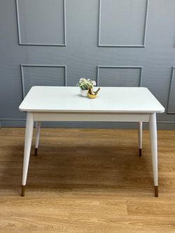 Стол KENNER K1100 белый/стекло белое сатин