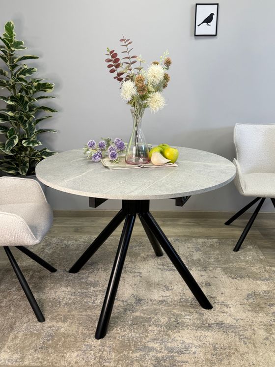 Стол KENNER AR1000 черный/мрамор светло-серый