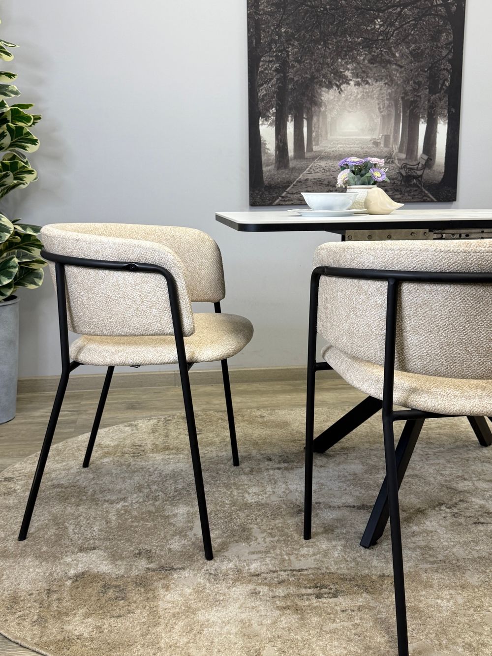 Стул KENNER 303SD черный/микробукле бежевый