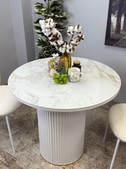 Стол Kenner LD900, белый/керамика мрамор белый глянец