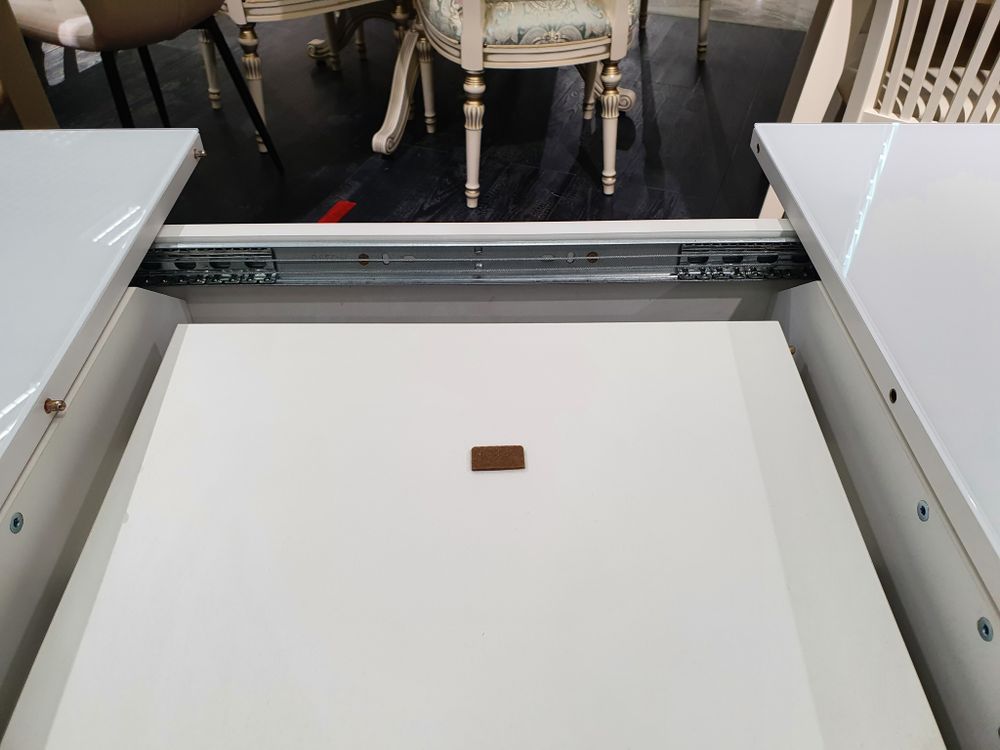 Стол KENNER K1250 белый/стекло белое сатин