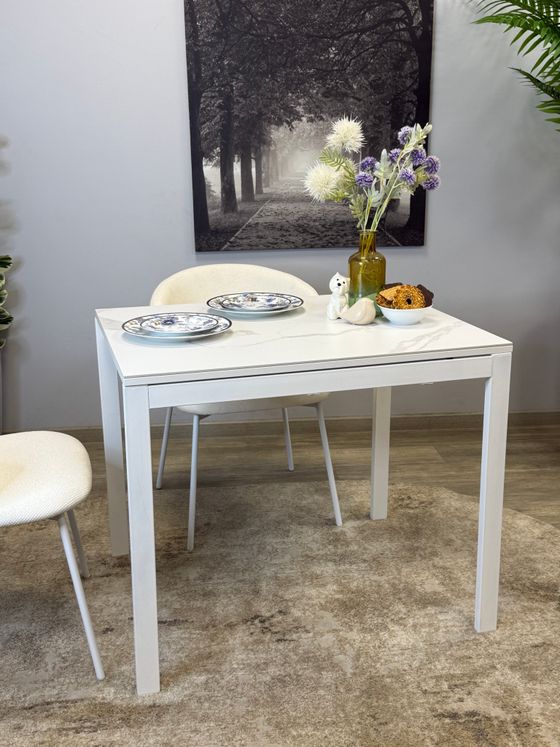 Стол KENNER LK1000 белый/керамика GLORIA WHITE