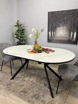 Стол KENNER DO1200 черный/керамика белая