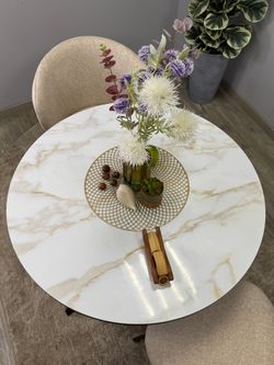 Стол KENNER RR900 черный/керамика мрамор белый глянец