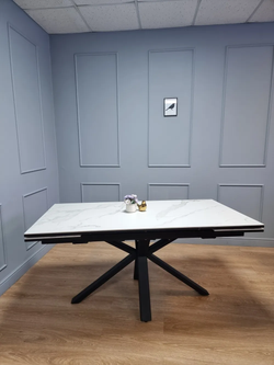 Стол KENNER ME1600 черный/керамика мрамор черный