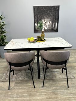 Стол KENNER DM1400 черный/керамика золотая