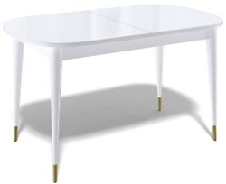 Стол KENNER 1300K белый/стекло белое глянец