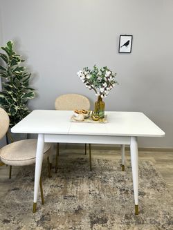 Стол KENNER 900K белый/стекло белое сатин