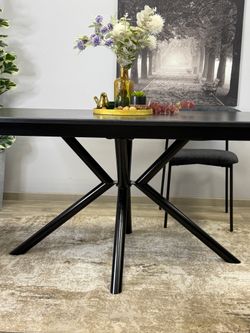 Стол KENNER DM1550 черный/керамика черная