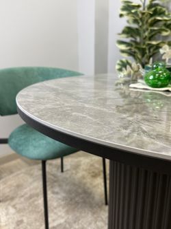 Стол Kenner LD900, черный/керамика мрамор серый глянец