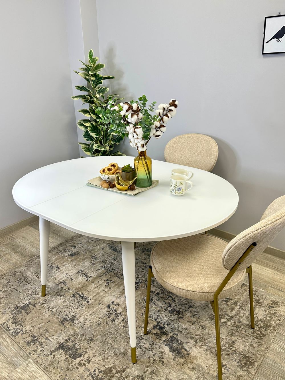 Стол KENNER 1000K белый/стекло белое глянец