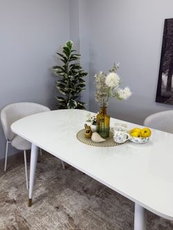 Стол KENNER 1300K белый/стекло белое глянец