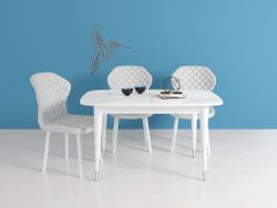 Стол KENNER K1250 белый/стекло белое сатин