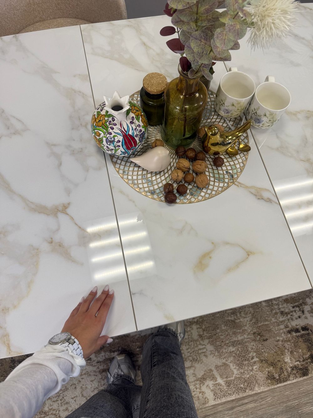 Стол KENNER SL1600 белый/керамика белая глянец