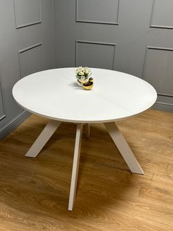 Стол KENNER RL1100 белый/стекло белое сатин