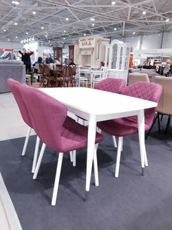 Стол KENNER K1250 белый/стекло белое сатин