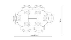 Стол Kenner R1100s, белый/керамика мрамор белый глянец