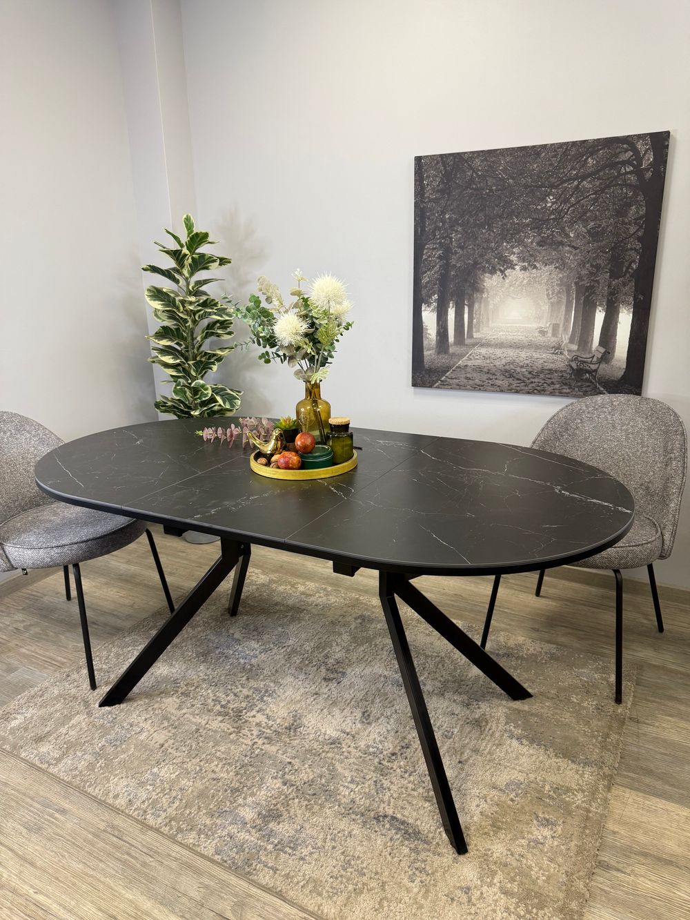 Стол KENNER DO1200 черный/керамика черная