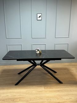 Стол KENNER DC1300 черный/керамика мрамор черный