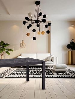 Стол KENNER BL1300 черный/керамика мрамор черный