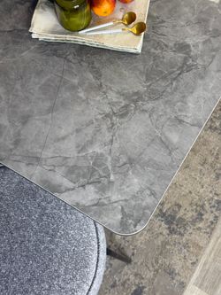 Стол DL1300 черный/керамика серая глянец