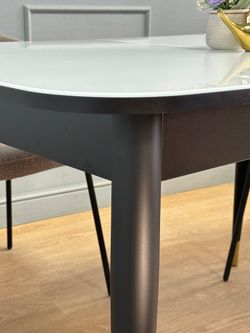 Стол KENNER 1200K венге/стекло белое глянец