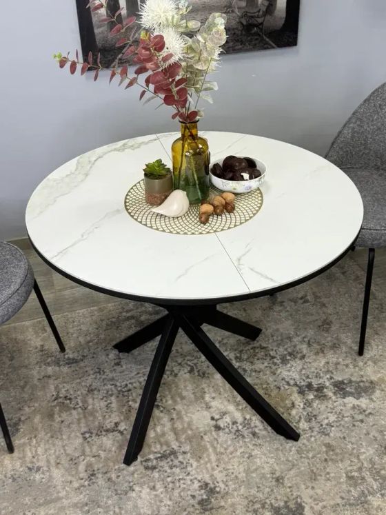 Стол KENNER R900 черный/керамика белая