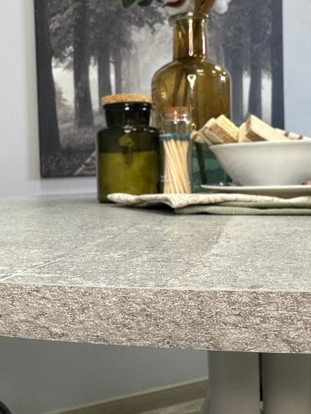 Стол KENNER RR900 белый/мрамор светло-серый