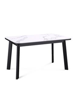 Стол KENNER AA1200 черный/керамика мрамор белый