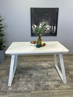 Стол KENNER AZ1200 белый/керамика мрамор белый