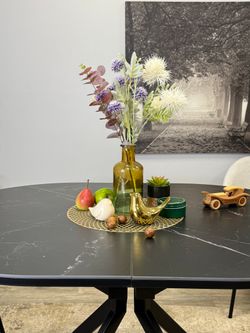 Стол KENNER DO1100 черный/керамика мрамор черный