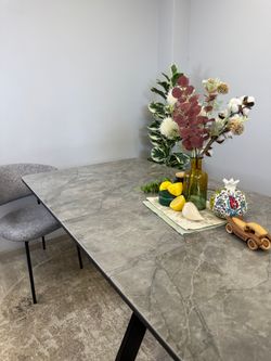 Стол DL1600 черный/керамика серая глянец