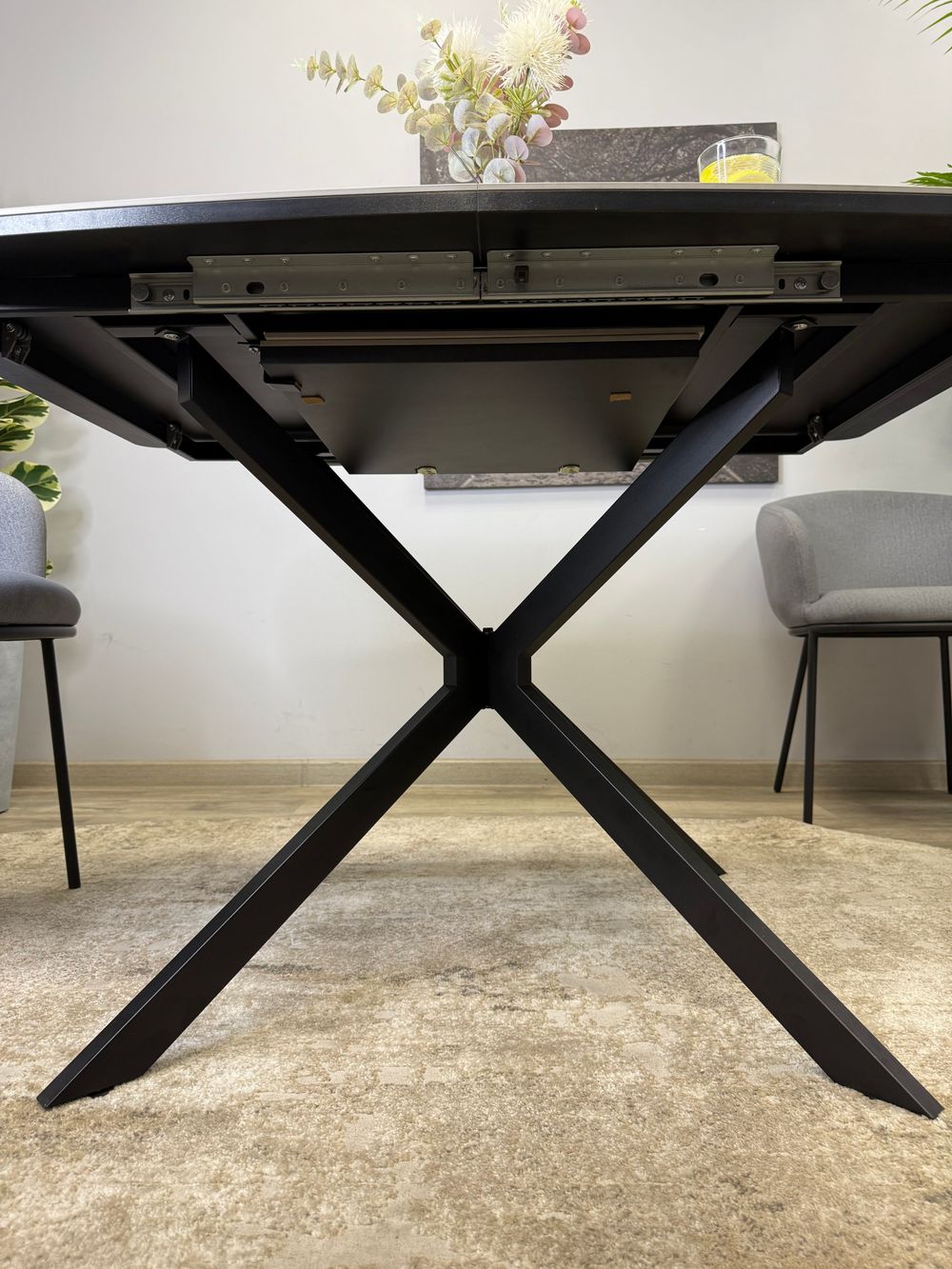 Стол Kenner BR1200, черный/керамика ITALIAN MIDDLE GRAY