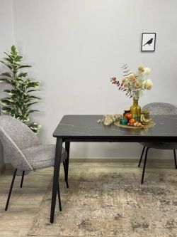 Стол KENNER KS1400 черный/керамика мрамор черный